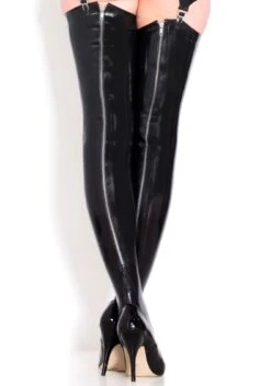 Back Zip Latex Stockings
