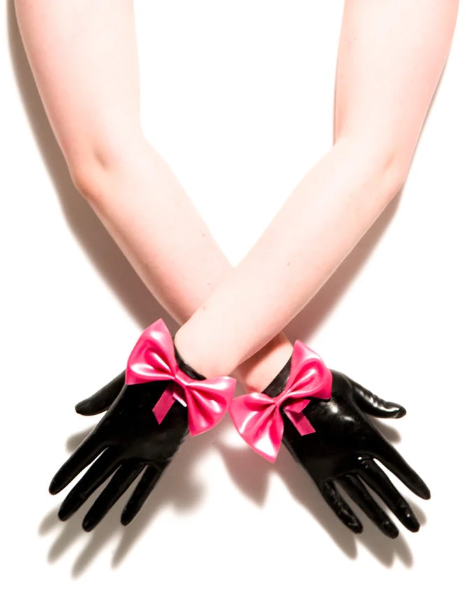 Black Bow Gloves - Image 2