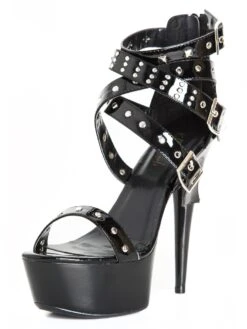 Black Buckled Platform Heels