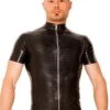 Black Latex Collared T Shirt
