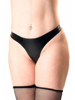 Black Latex Thong