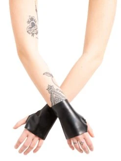 Black Latex Wrist Gauntlets