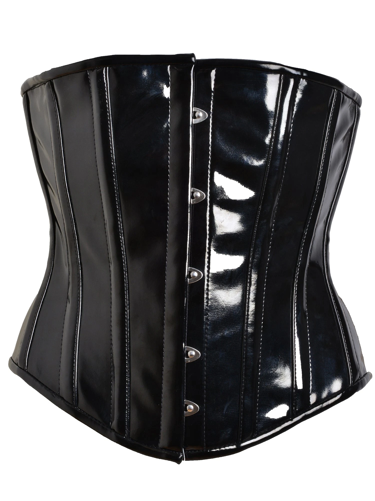 Black PVC Darque Underbust Corset - Image 7