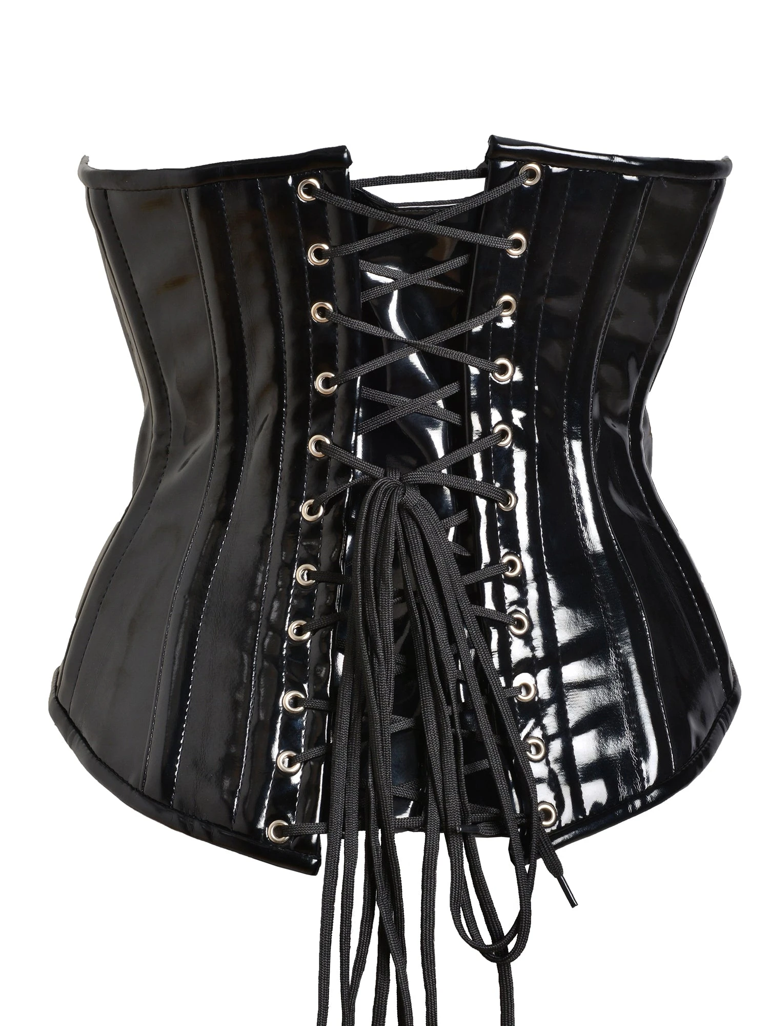 Black PVC Darque Underbust Corset - Image 5