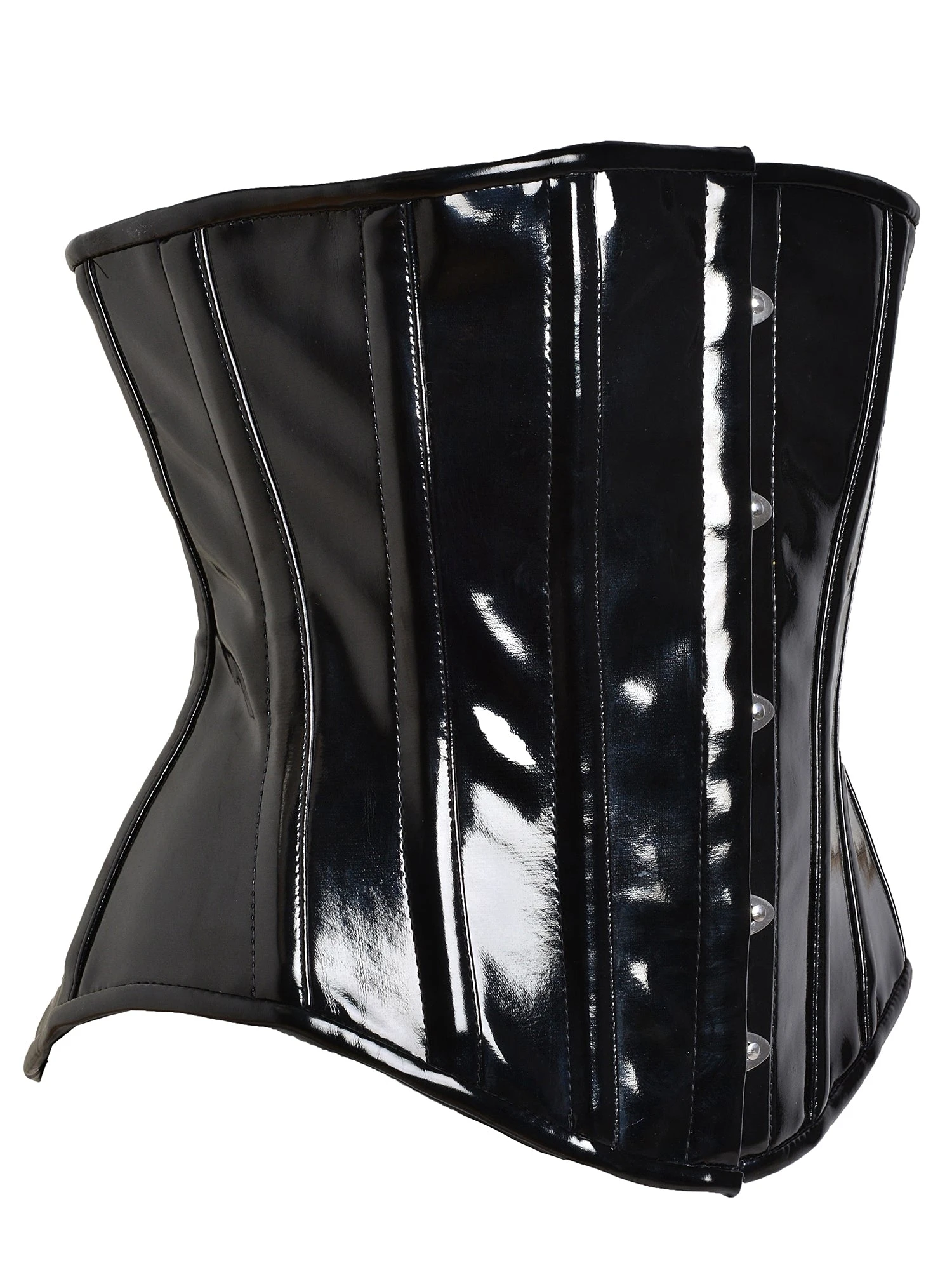 Black PVC Darque Underbust Corset - Image 6