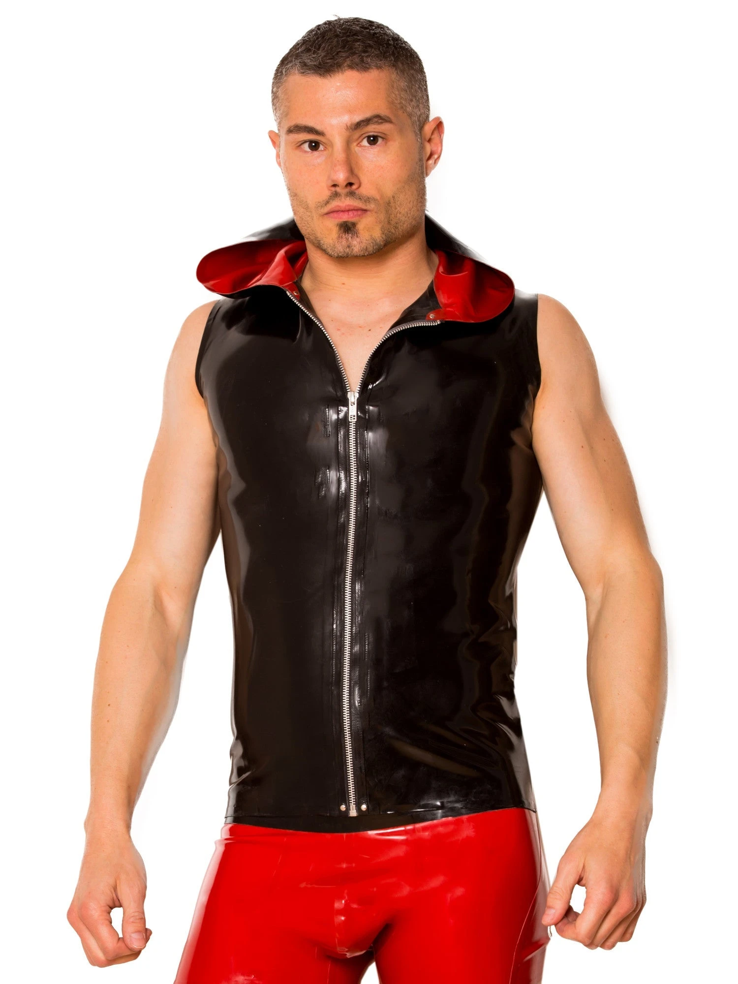Black & Red Latex Hoody - Image 2