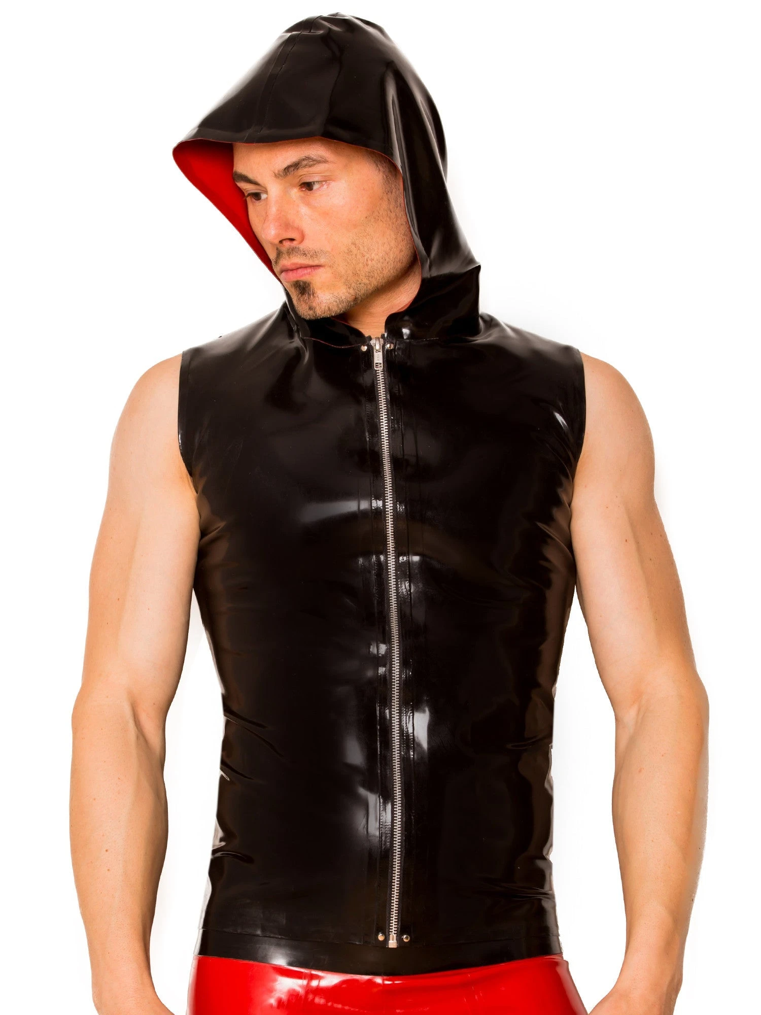 Black & Red Latex Hoody - Image 7