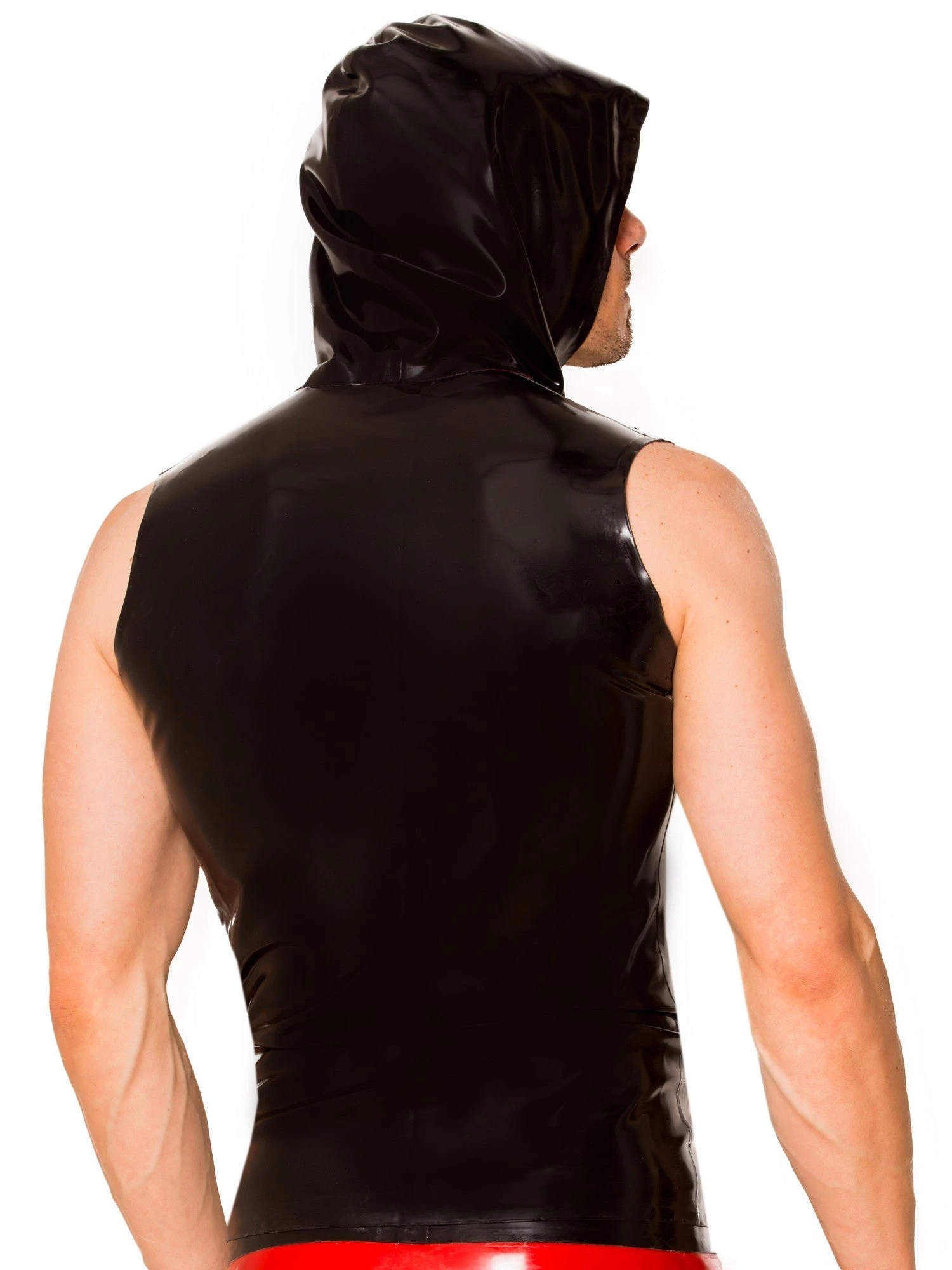 Black & Red Latex Hoody - Image 3