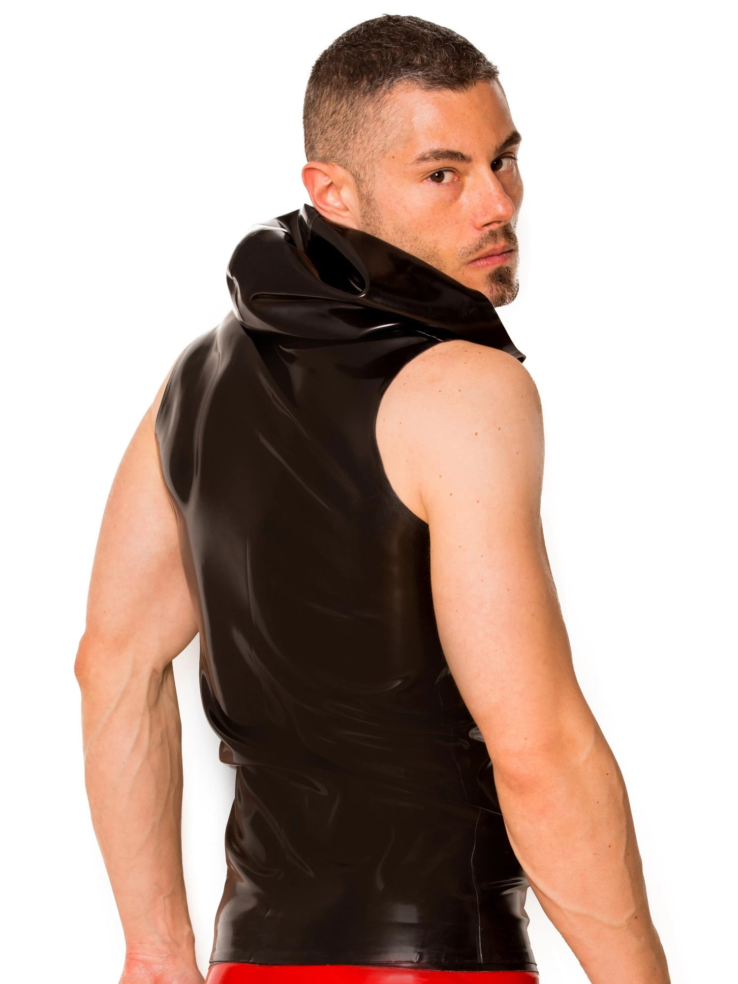 Black & Red Latex Hoody - Image 5