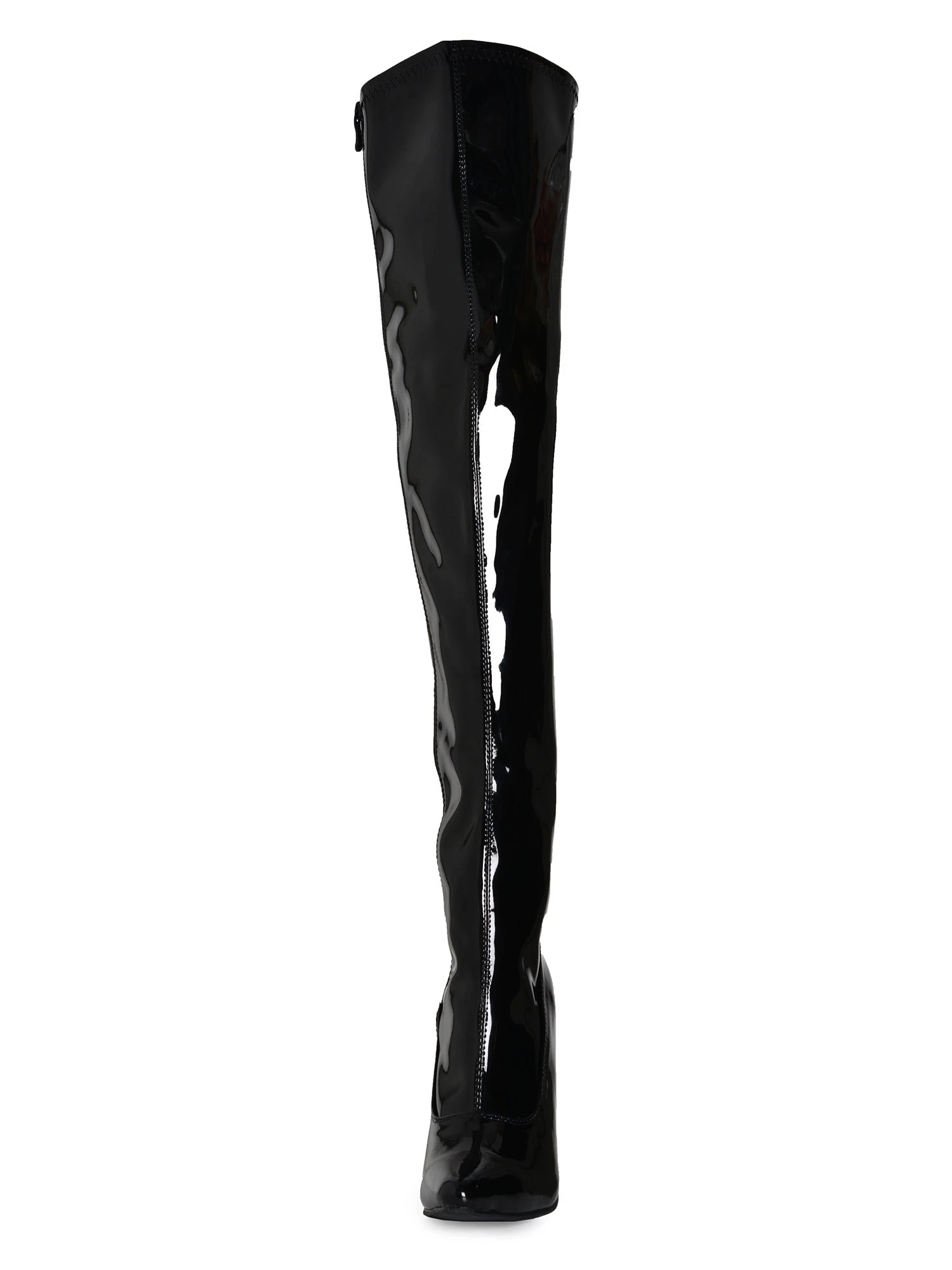 Black Side Laced Thigh Boots - Image 3