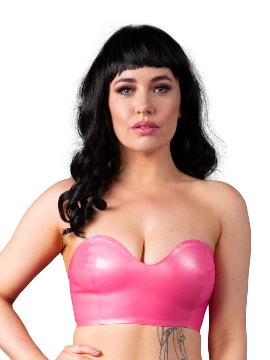 Blush Bandeau Latex Bra - Image 5