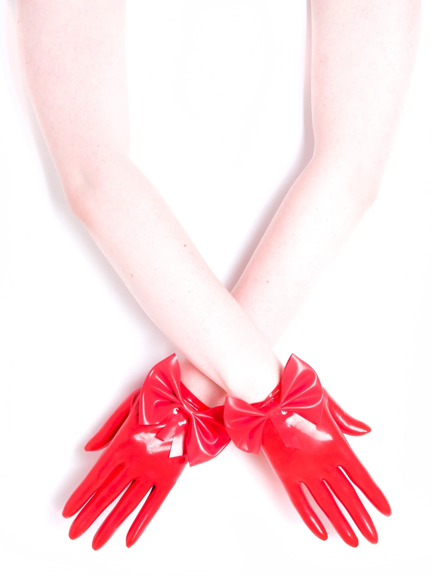 Bow Gloves In Red - Image 3