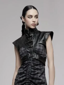 Punk Rave Leatherette Shoulder Cover With Removable Belt
