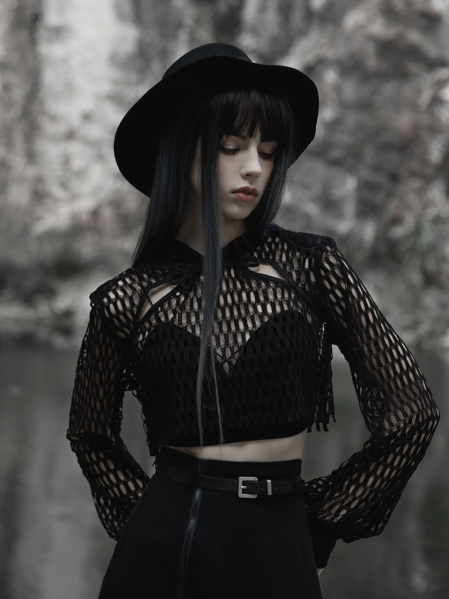 Punk Rave Woven Crop Hoodie - Image 5