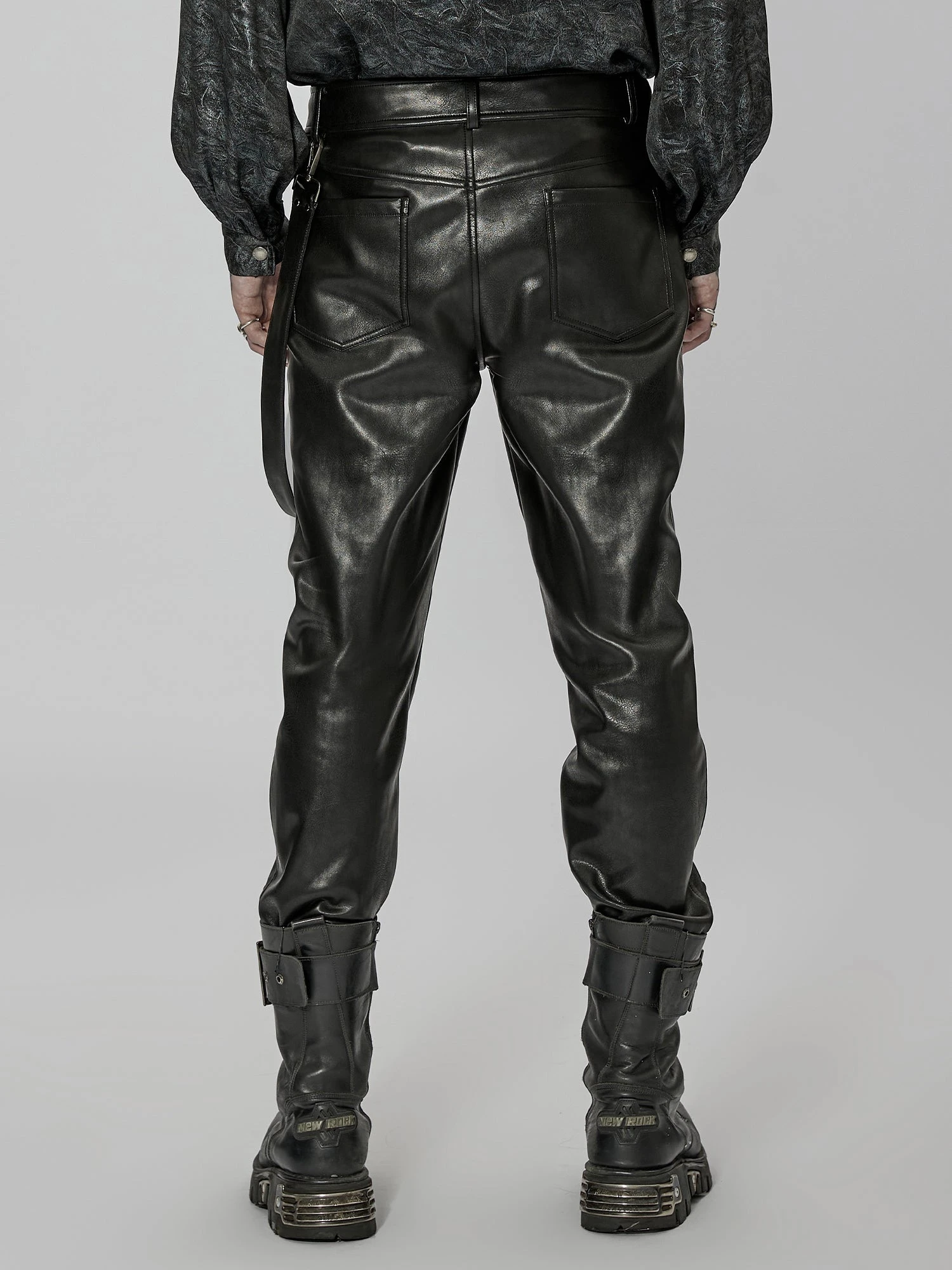 Punk Rave Men's Leatherette Trousers With Zips - Image 3