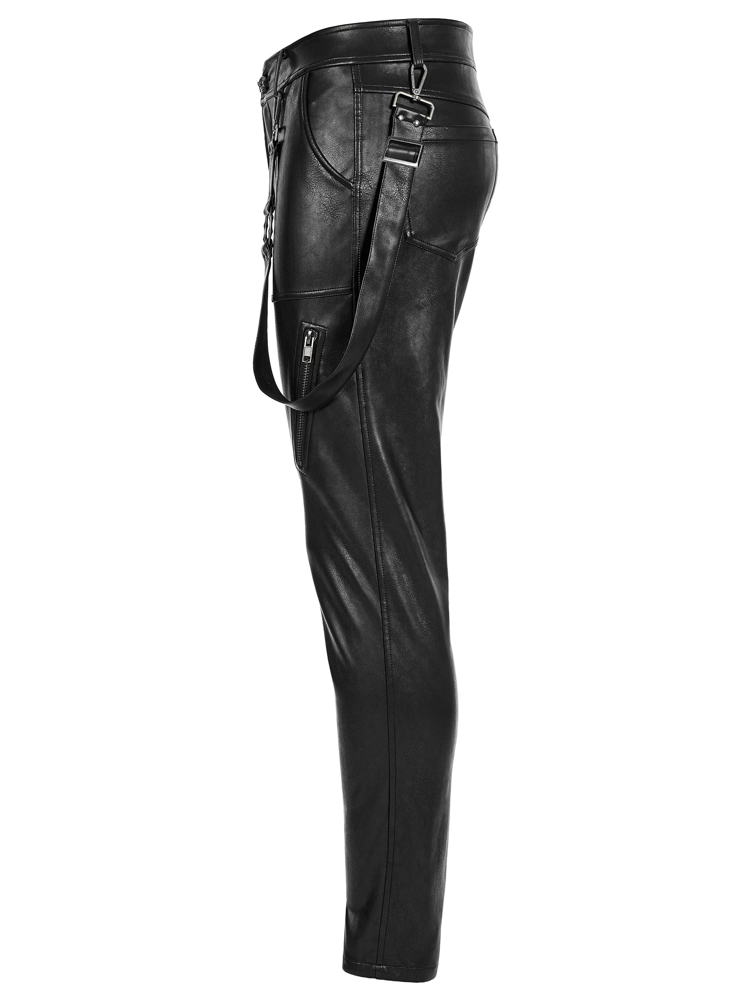 Punk Rave Men's Leatherette Trousers With Zips - Image 5