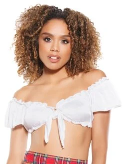 Bardot Super Crop Top - White