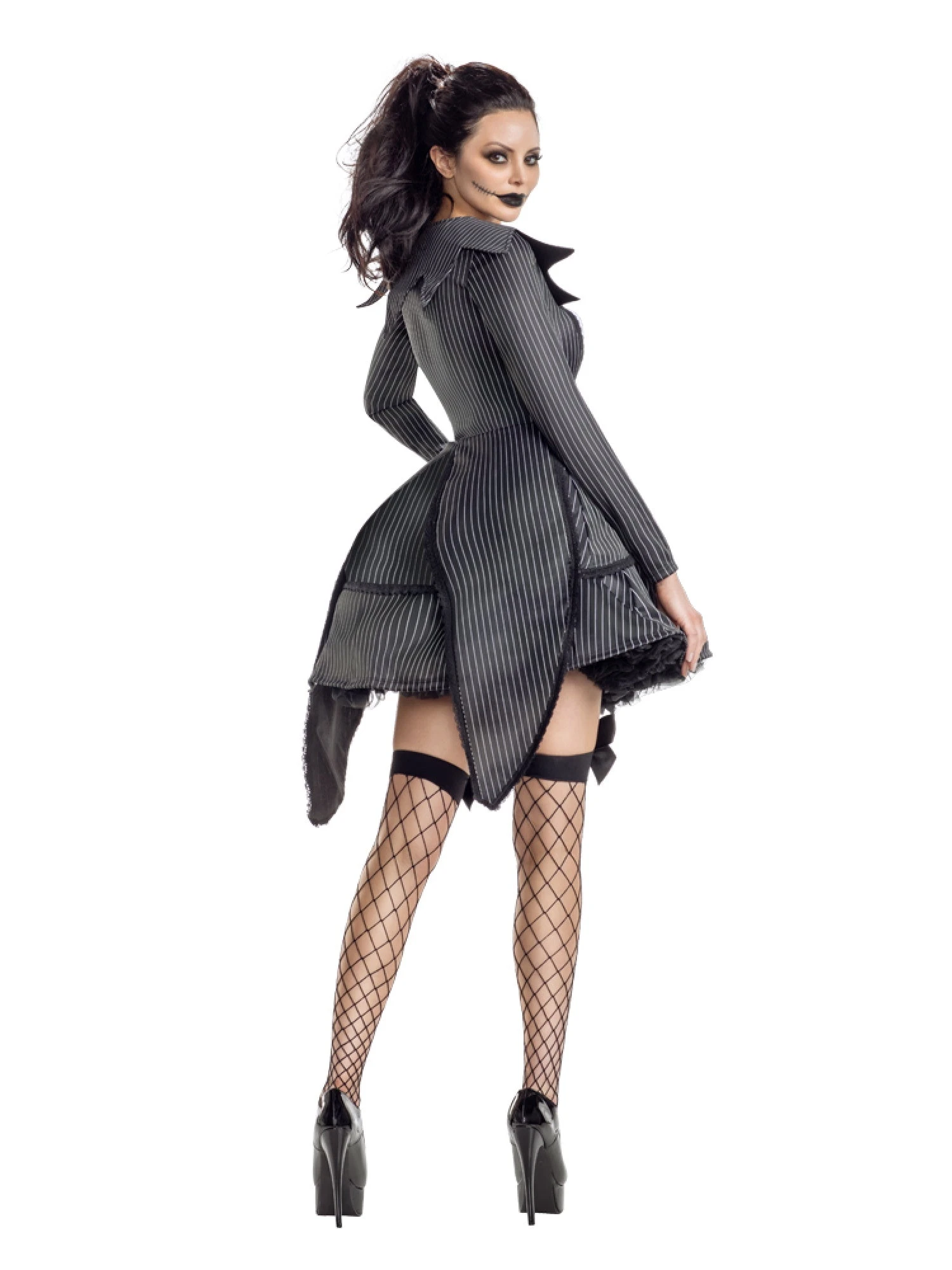 Pinstripe Skater Dress With Collar - Image 2