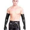 Men`s Shoulder Length Latex Gloves- Moulded & Black
