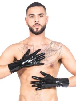 Men`s Classic Black Latex Gloves
