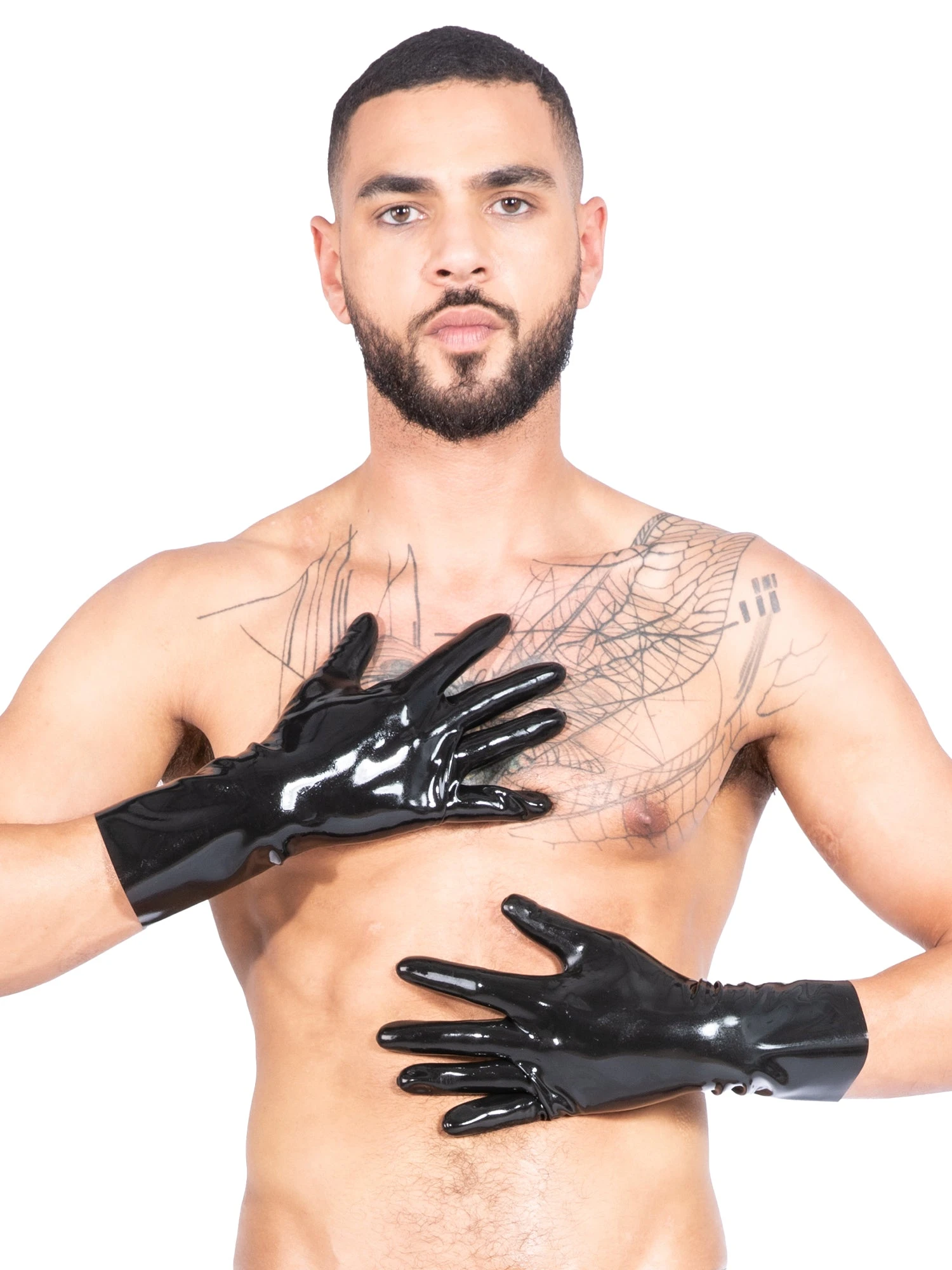Men`s Classic Black Latex Gloves