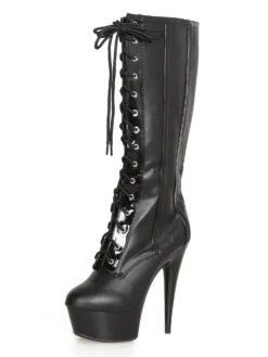 Faux Leather Knee High Boots