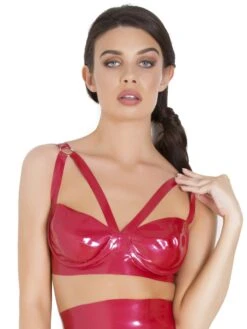 Fire Red Latex Bra