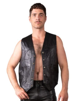 Fully Lined Leather Waistcoat