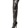 Glossy Black Thigh High Boots