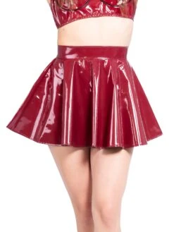 PVC Dancer Skirt In Burgundy
