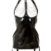 PVC Choker And Chain Harness Suspender Dress