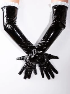 PVC Frilly Elbow Gloves