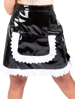 PVC Half Apron With White Lace Trim