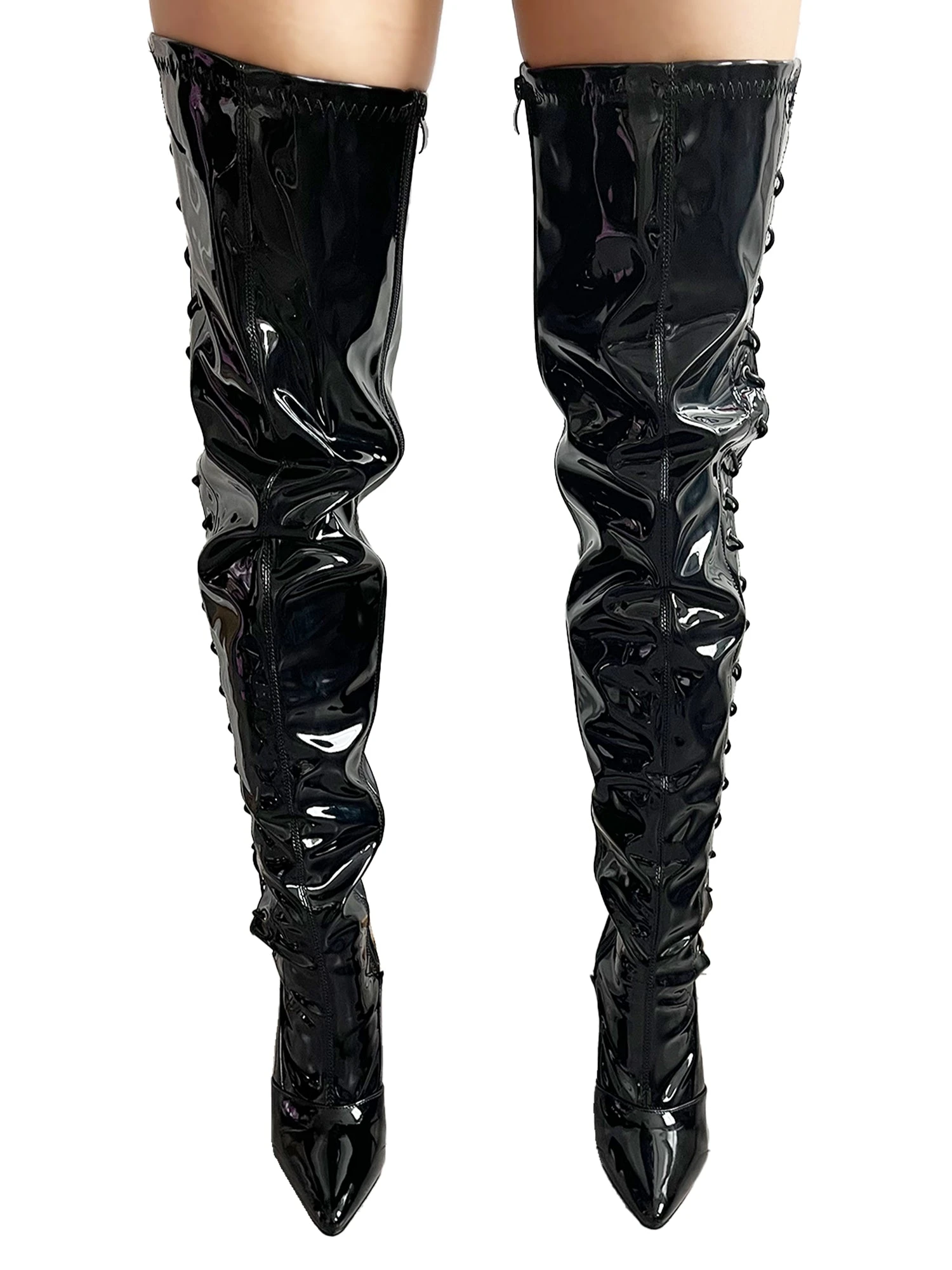 Quinn Lace Up Thigh Boots - Image 2