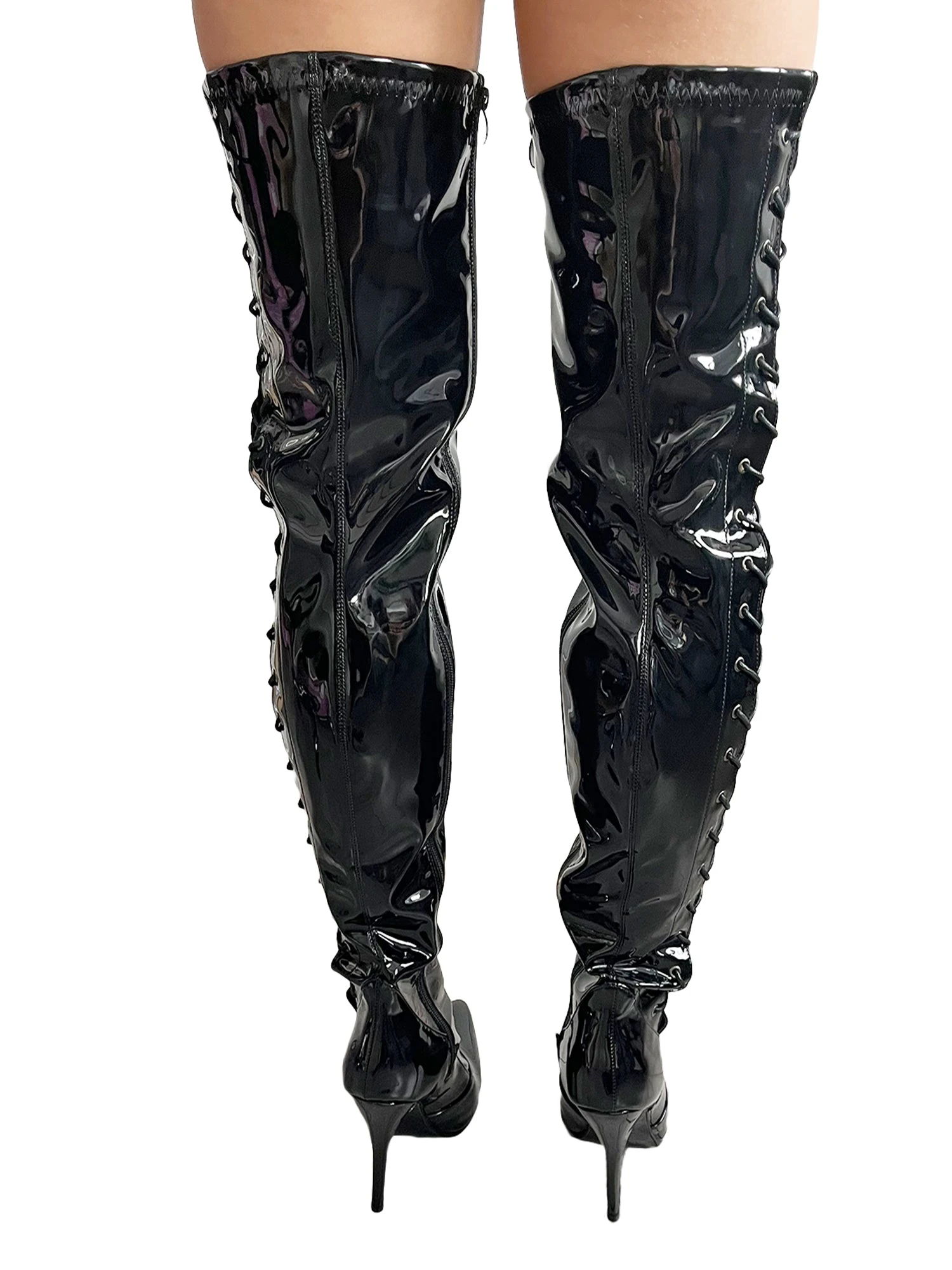 Quinn Lace Up Thigh Boots - Image 3