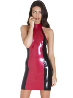 High Neck Halter Maximo Latex Dress