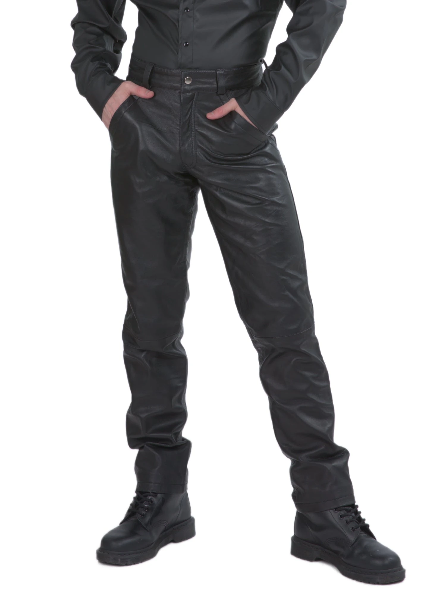 Mens Leather Classic Jeans