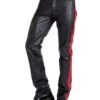 Red Stripe Leather Trousers
