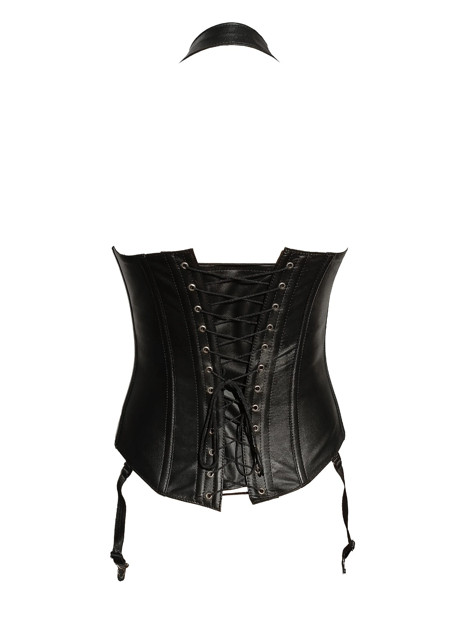 Leather Halter Zip & Buckle Basque - Image 5