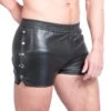 Leather Shorts With Side Opening