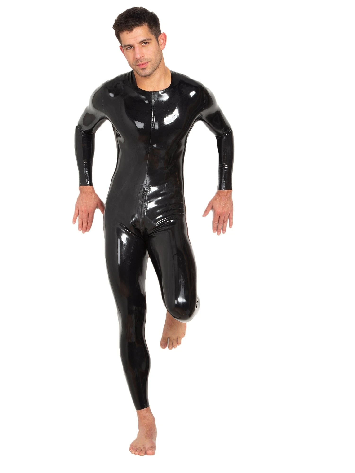 Latex Catsuit Neck Entry With Crotch Zip - Image 3