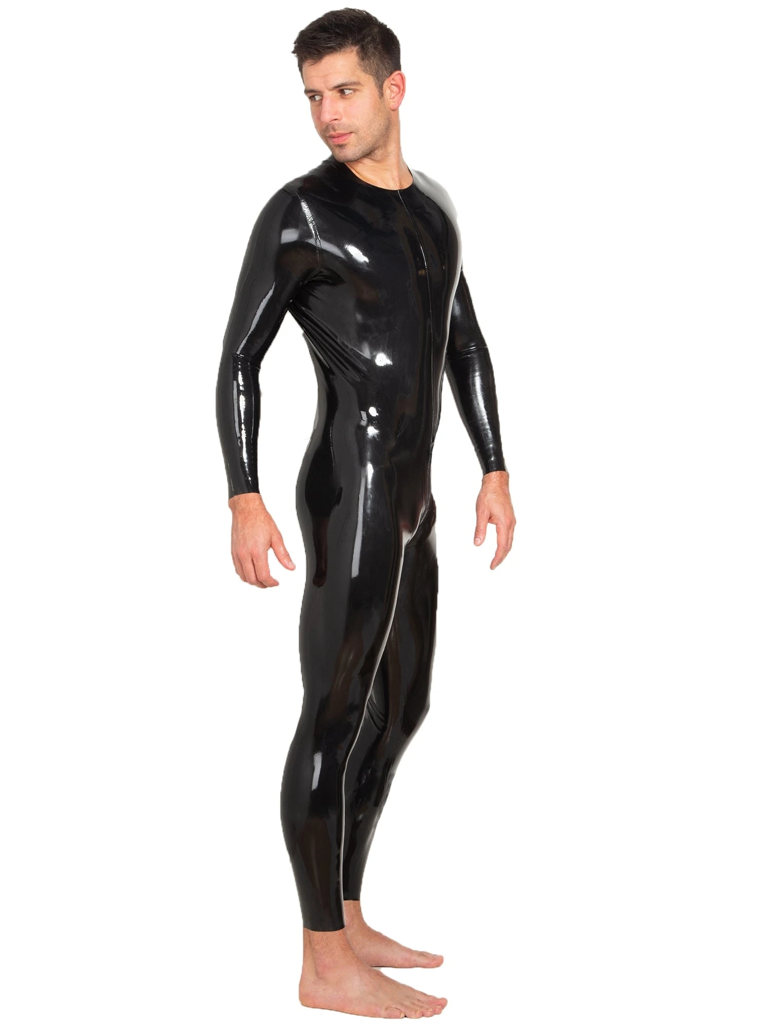 Latex Catsuit Neck Entry With Crotch Zip - Image 4