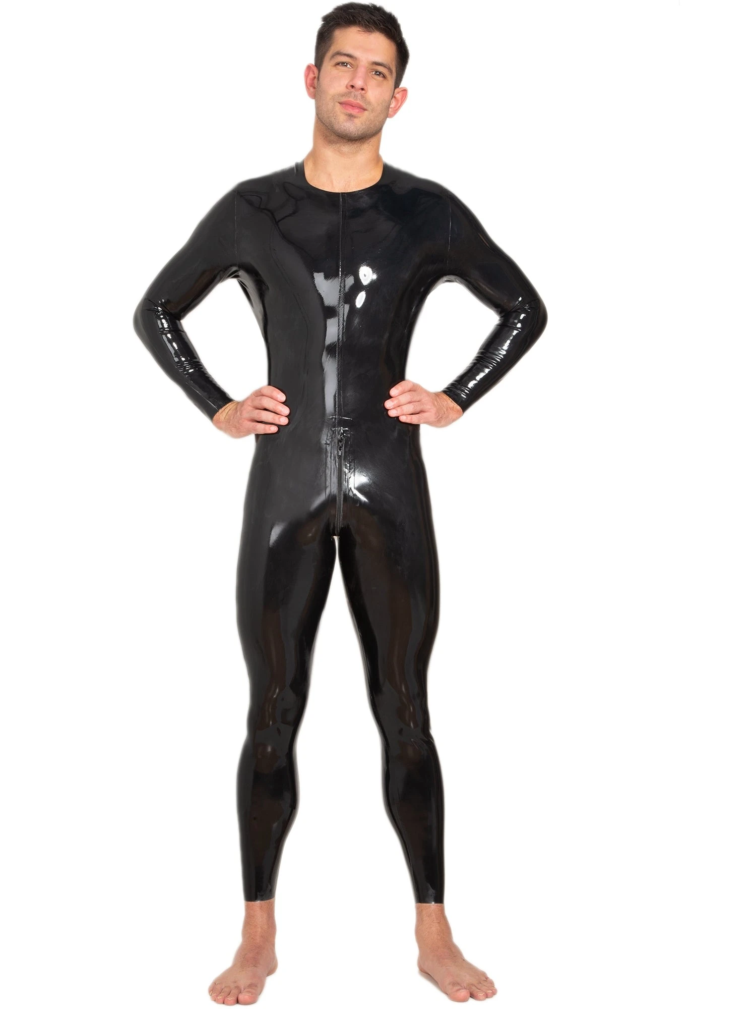 Latex Catsuit Neck Entry With Crotch Zip - Image 5