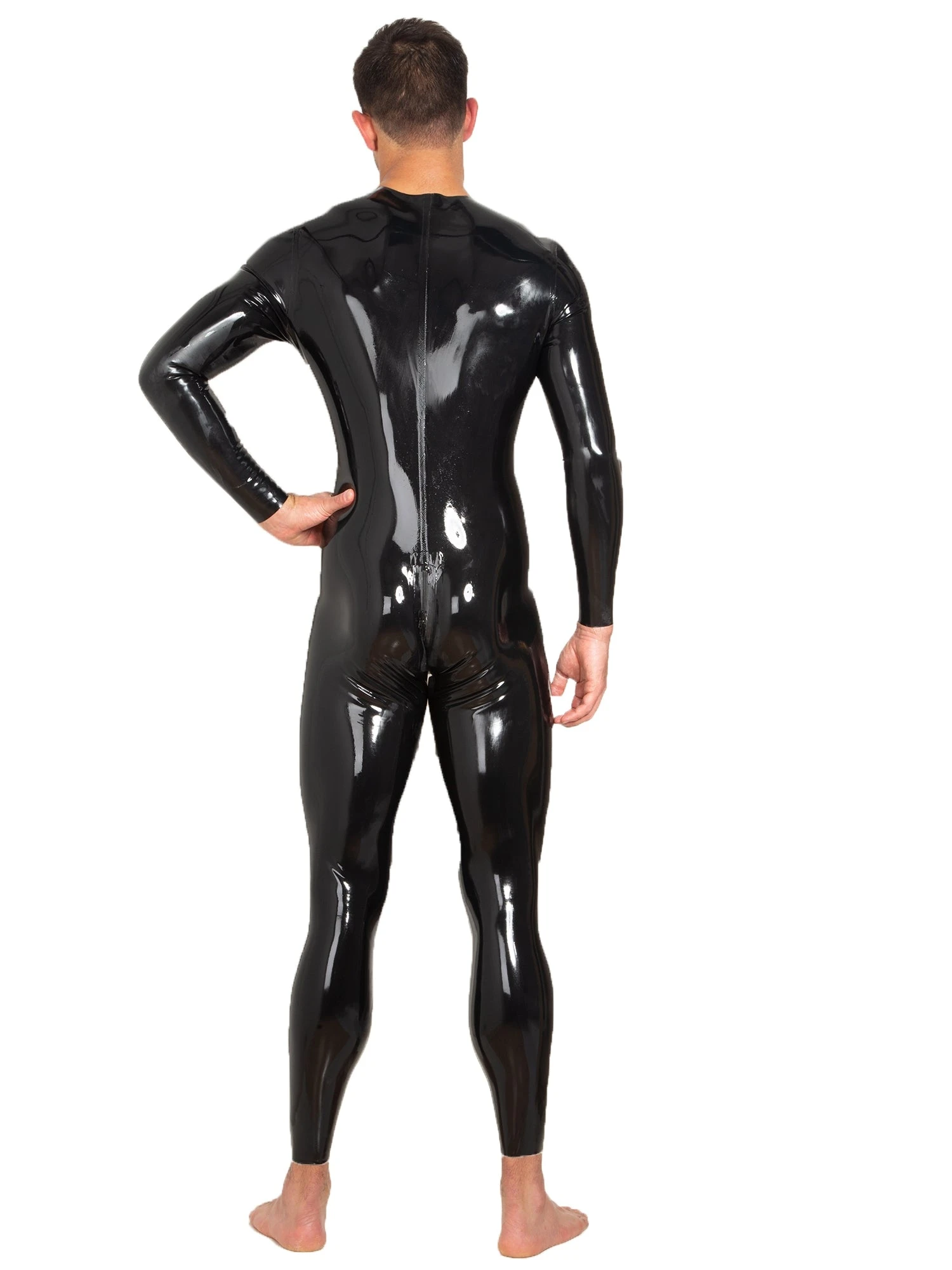 Latex Catsuit Neck Entry With Crotch Zip - Image 2