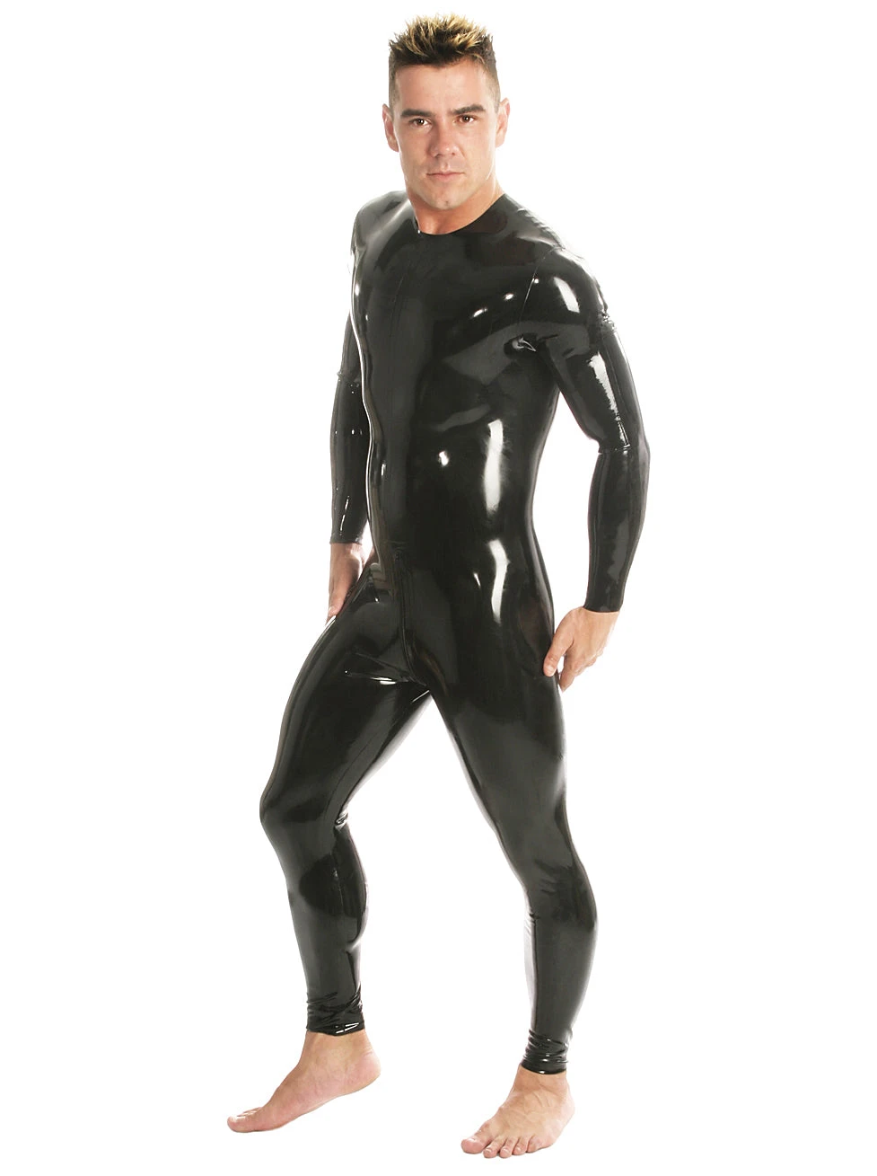 Latex Catsuit Neck Entry With Crotch Zip - Image 6