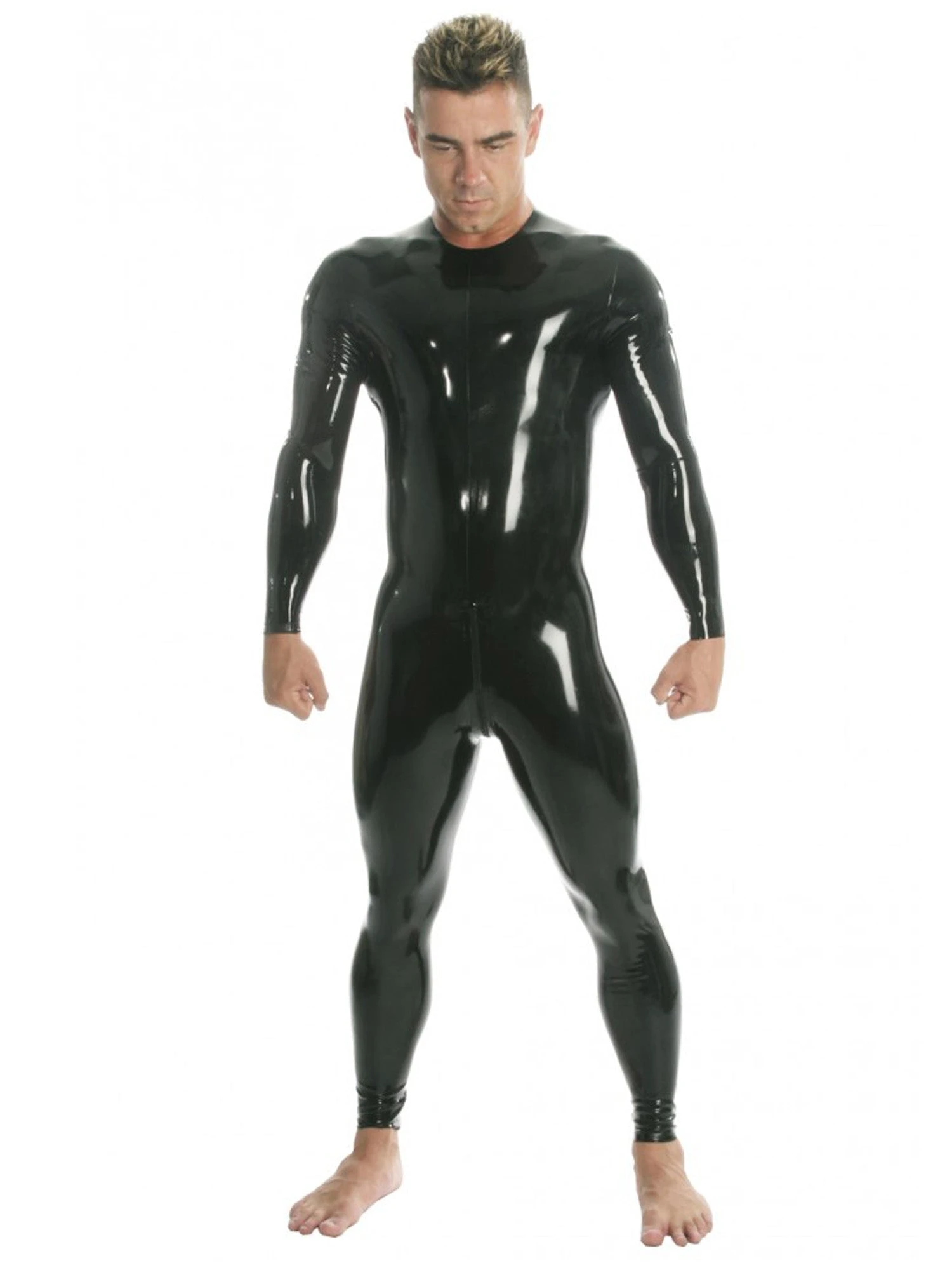 Latex Catsuit Neck Entry With Crotch Zip - Image 7