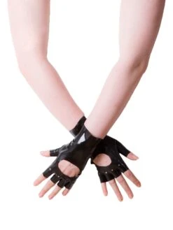 Latex Fingerless Short Gloves- Seamless