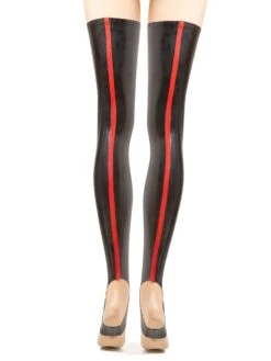 Latex Footless Stirrup Stockings Seamed