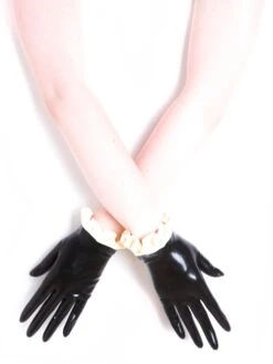 Latex Frill B/W Gloves