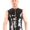 Latex Sleeveless T Shirt With Zip